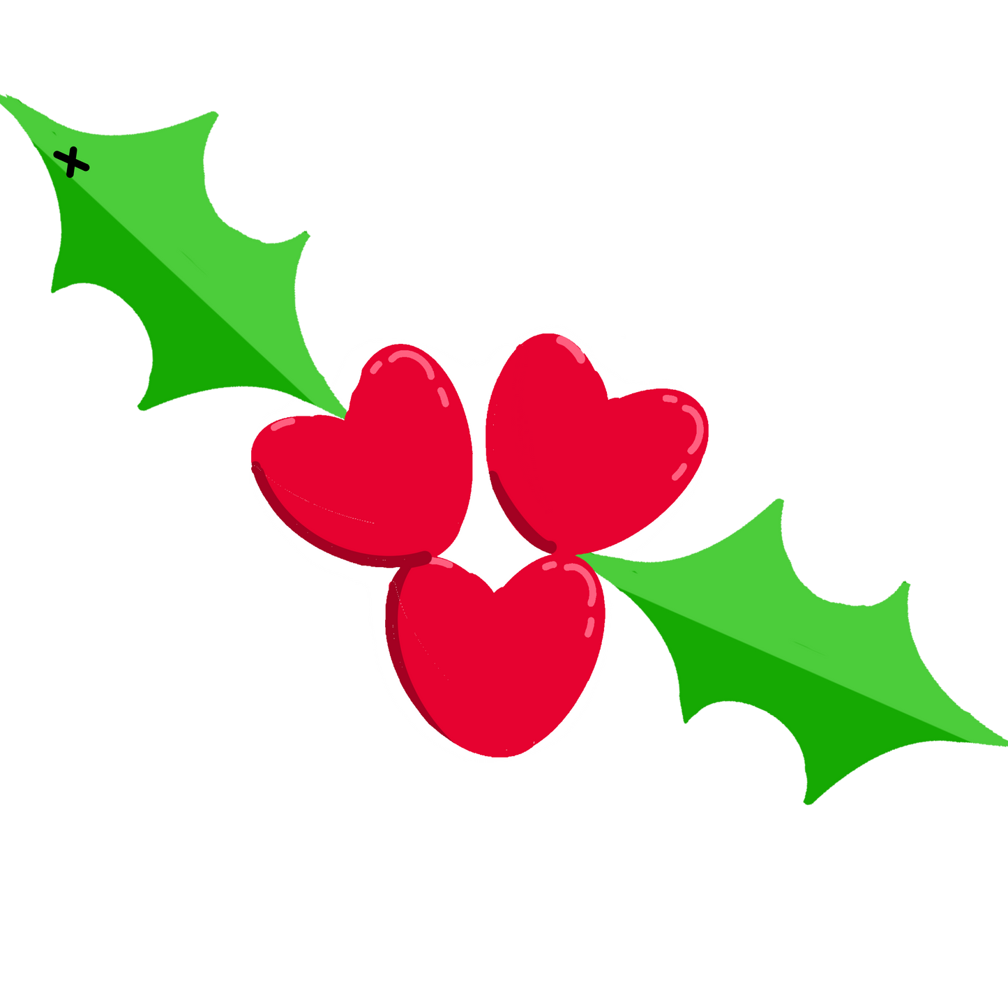 Holly Heart Christmas Gift Tag