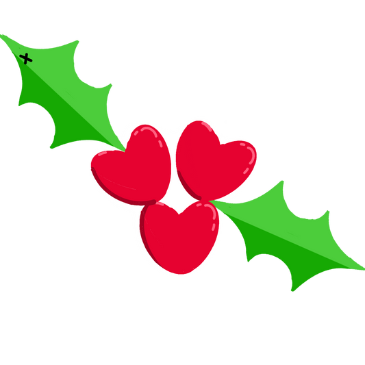 Holly Heart Christmas Gift Tag