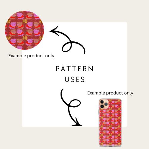 Examples of products that you can use technicolour corner's hand drawn seamless file on lunar new year of the pig