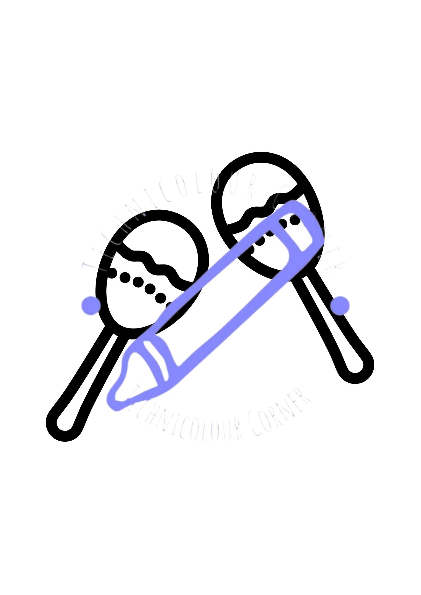 Cinco de mayo/dia de los muertos colouring page with maracas  