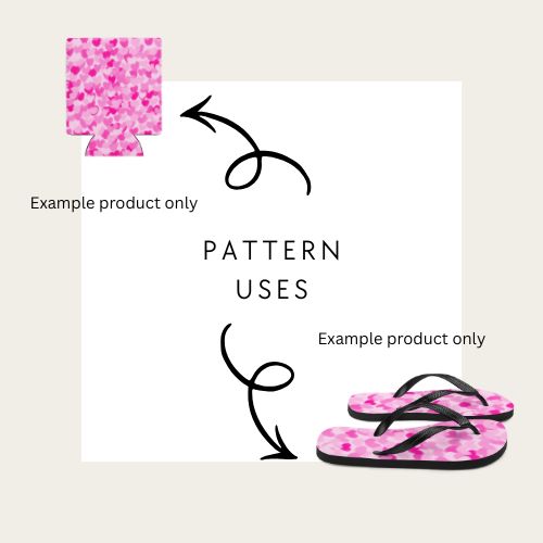 Examples of products you can use technicolour corner's valentines day seamless file with love hearts in various shades of pastel pink