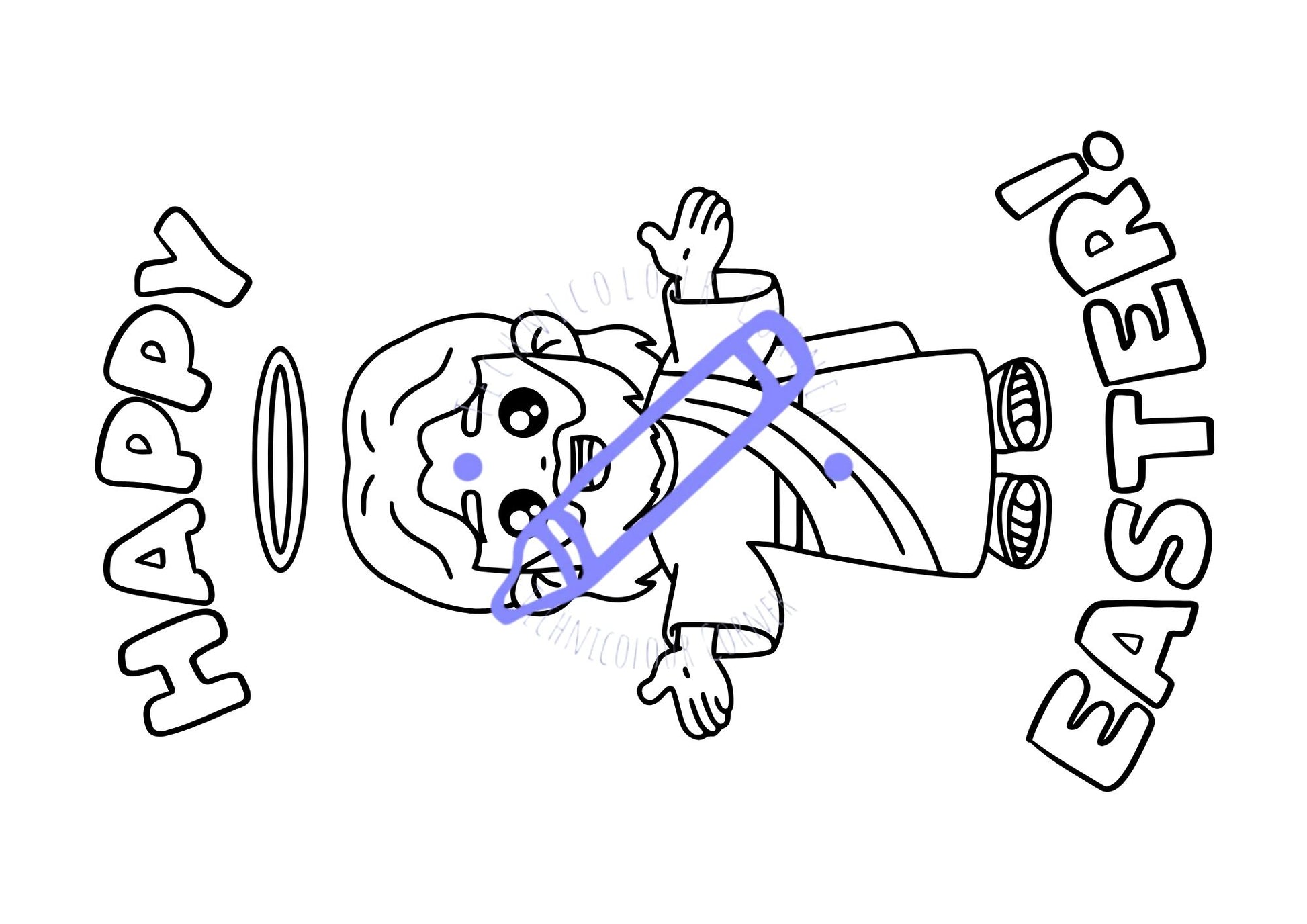 Technicolour Corner religious colouring page for easter 