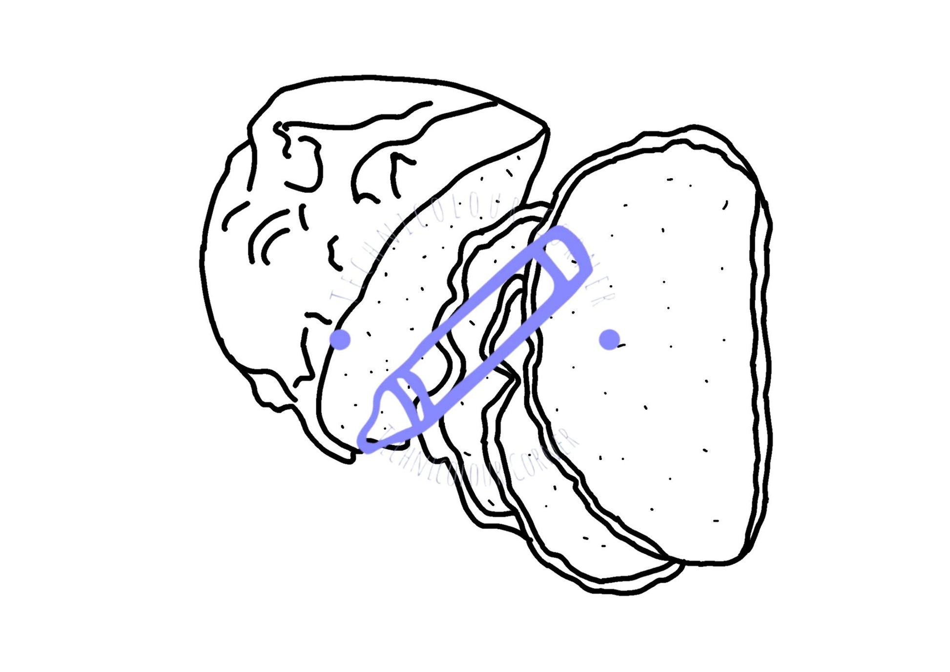 Line drawing of a coloring page featuring two stylized figures resembling St. Brigid and St. Brigid's Day motifs.