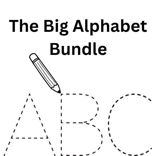 A bundle of colouring books and activities for helping your toddler to learn the alphabet