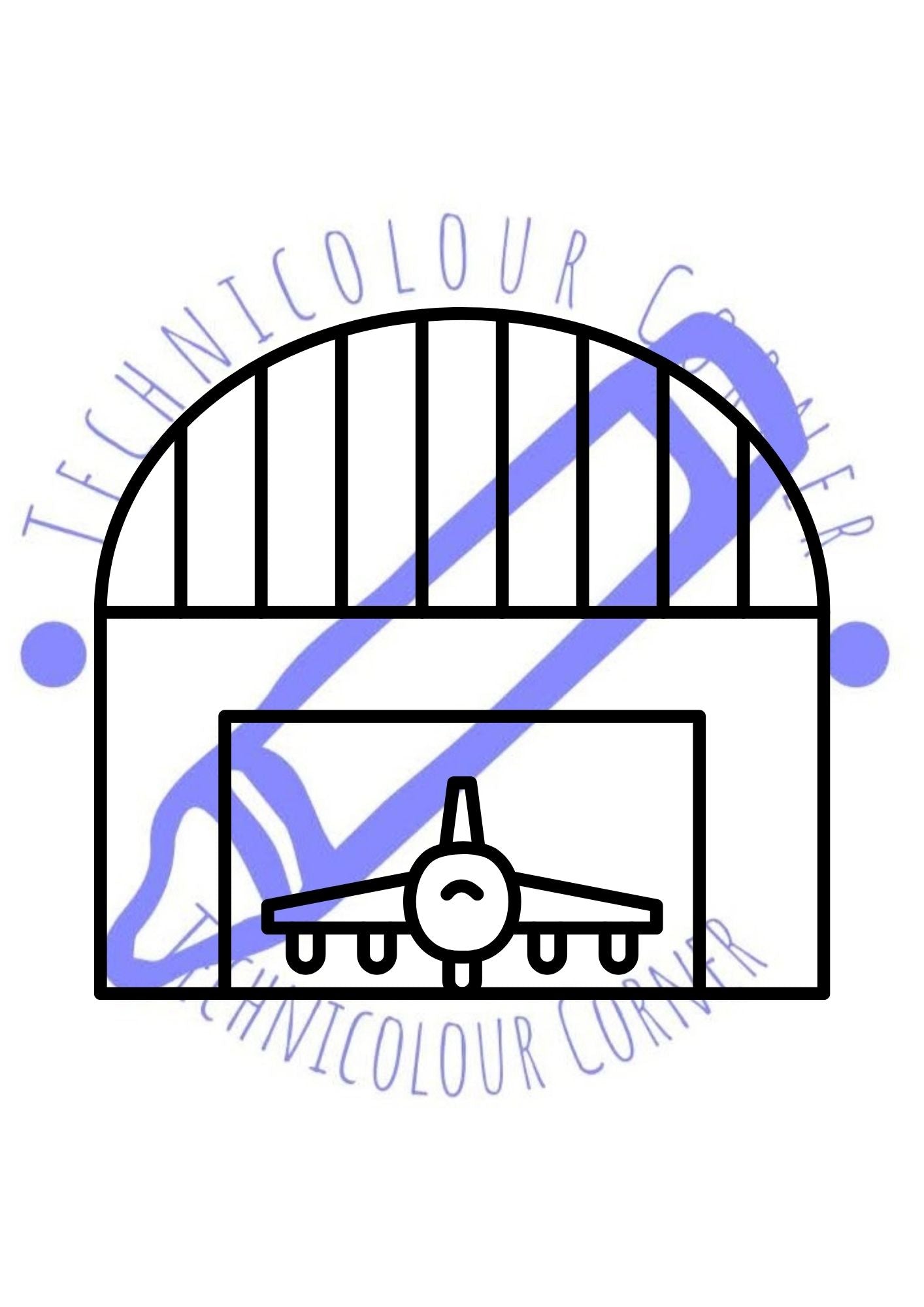a hanger of an aeroplane colouring page