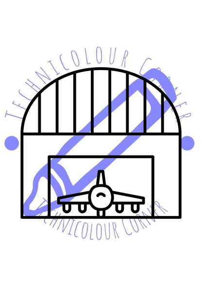a hanger of an aeroplane colouring page