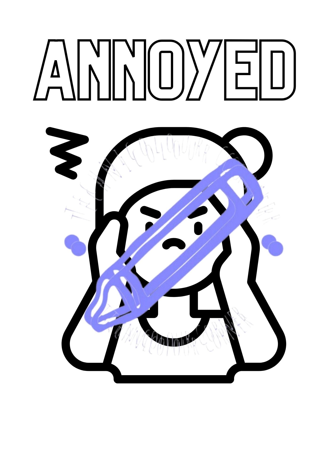 a colouring page showing the crux of an emotion
