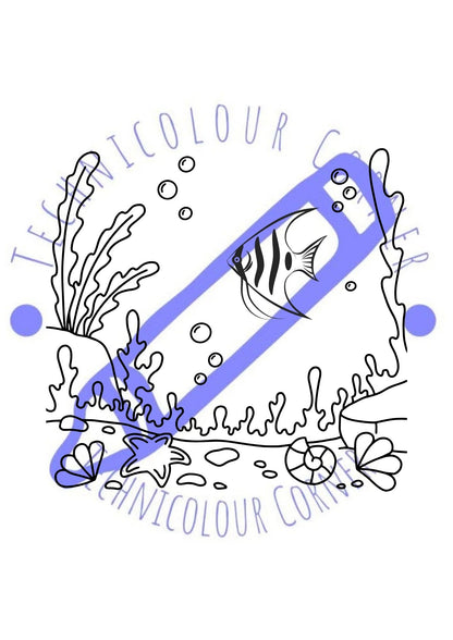 fish under water colouring page