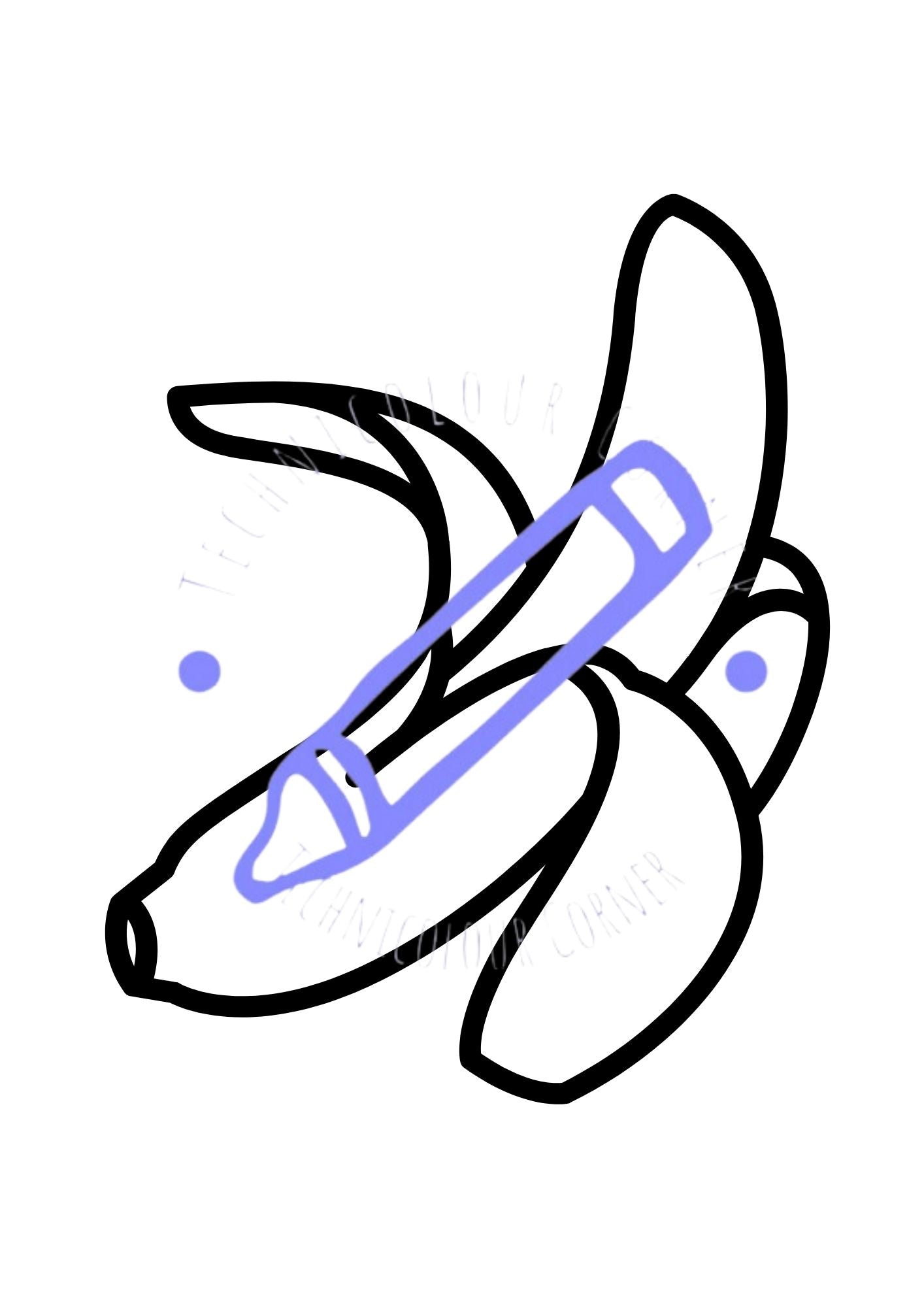a colouring page of a banana