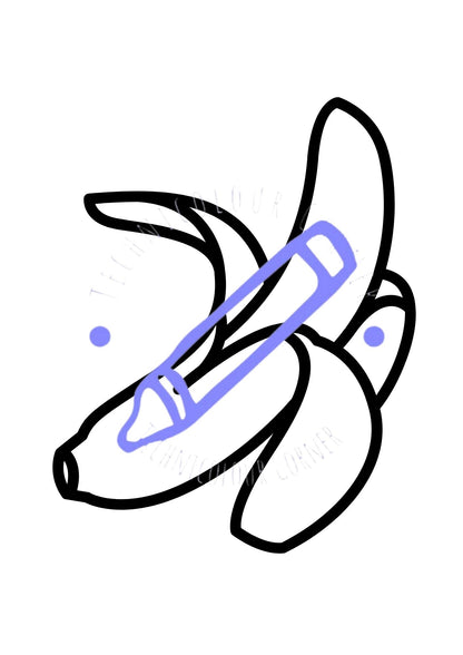 a colouring page of a banana