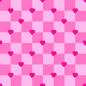 Pink heart pattern on a pink checkered background