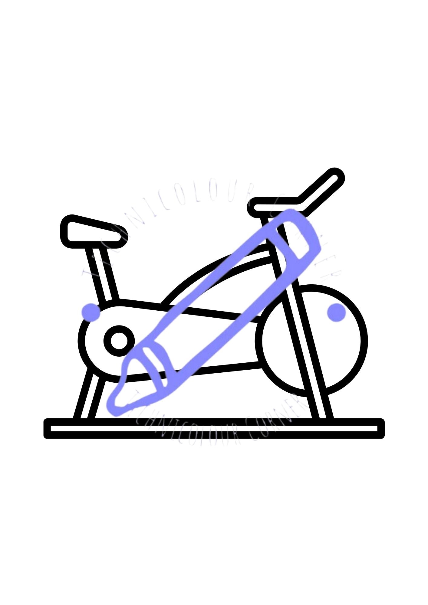 colouring page of a bike machine