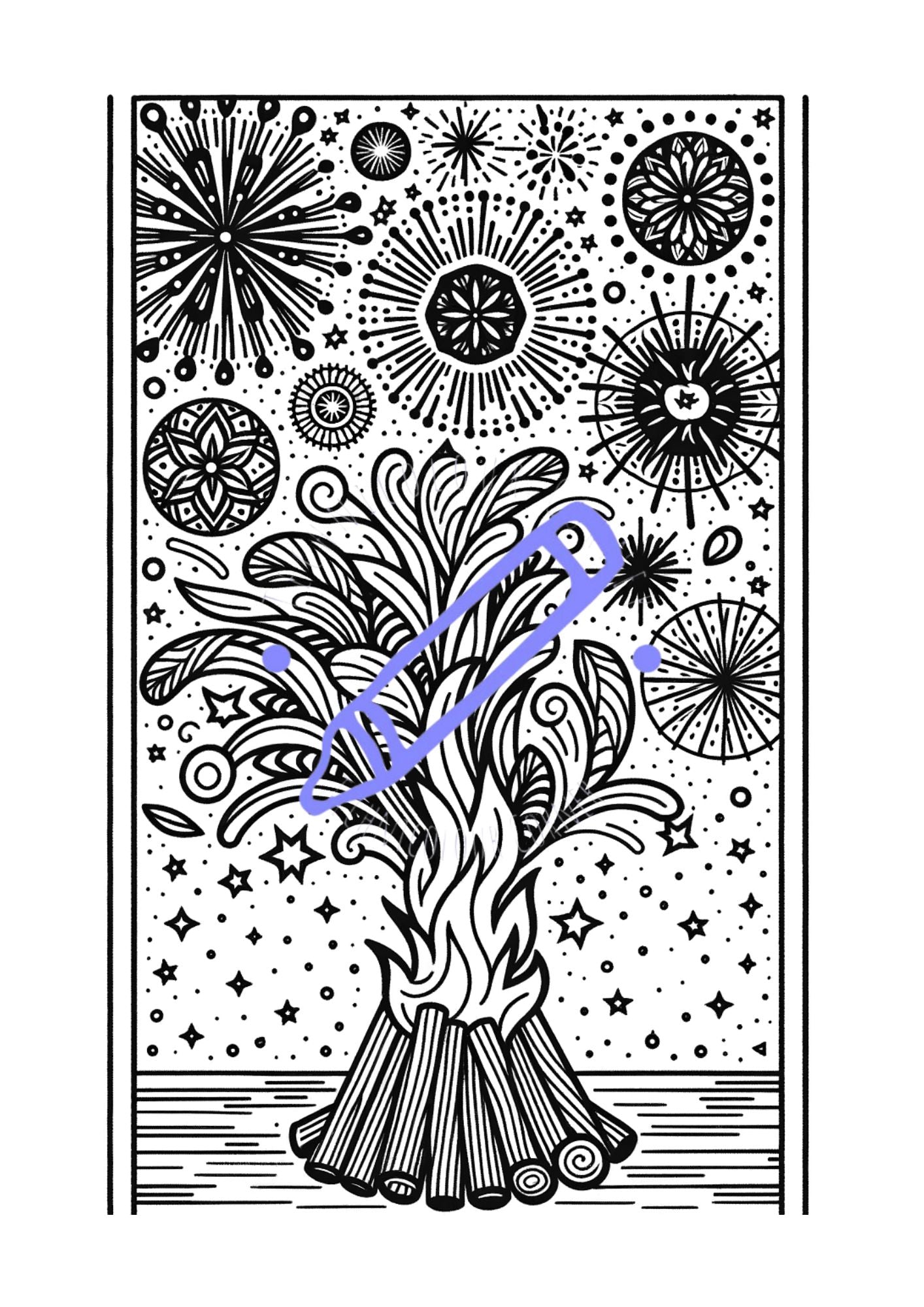 bonfire night colouring page