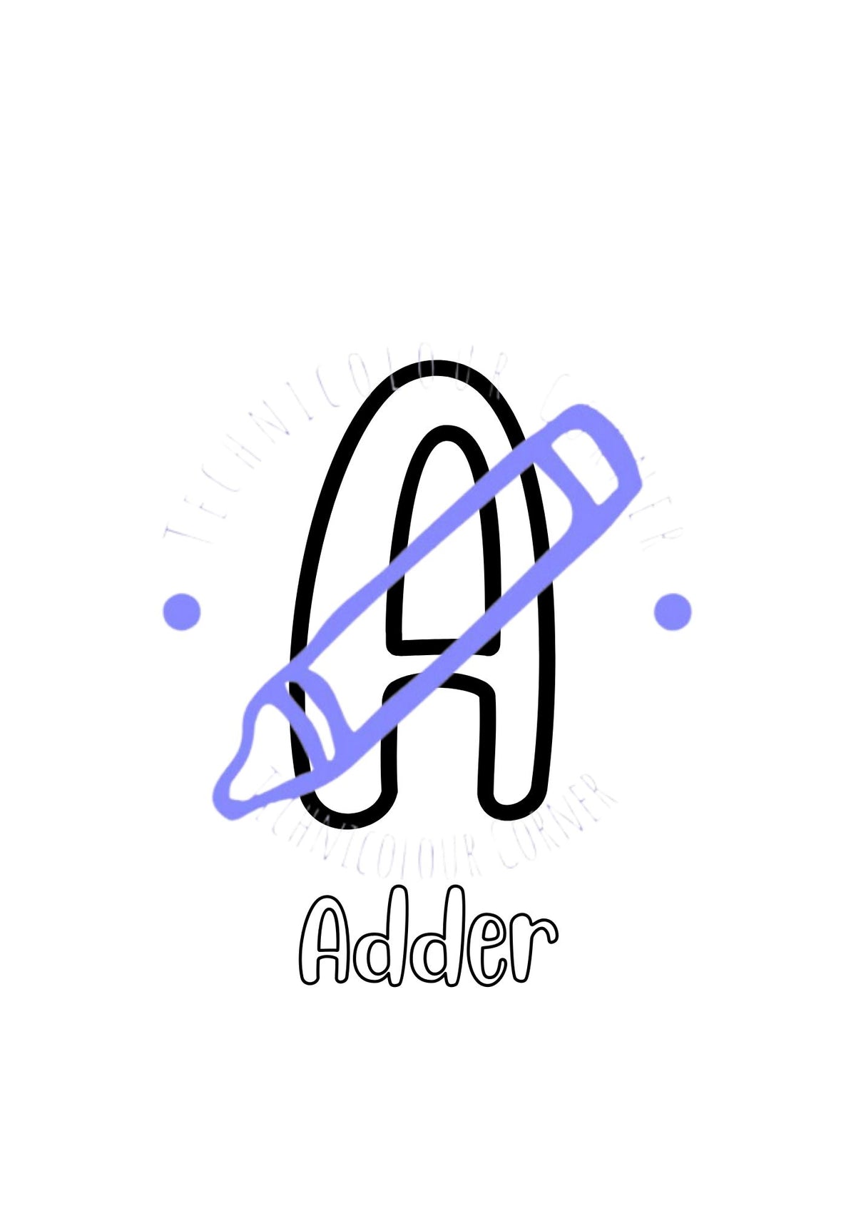 a is for adder british wildlife abc colouring page