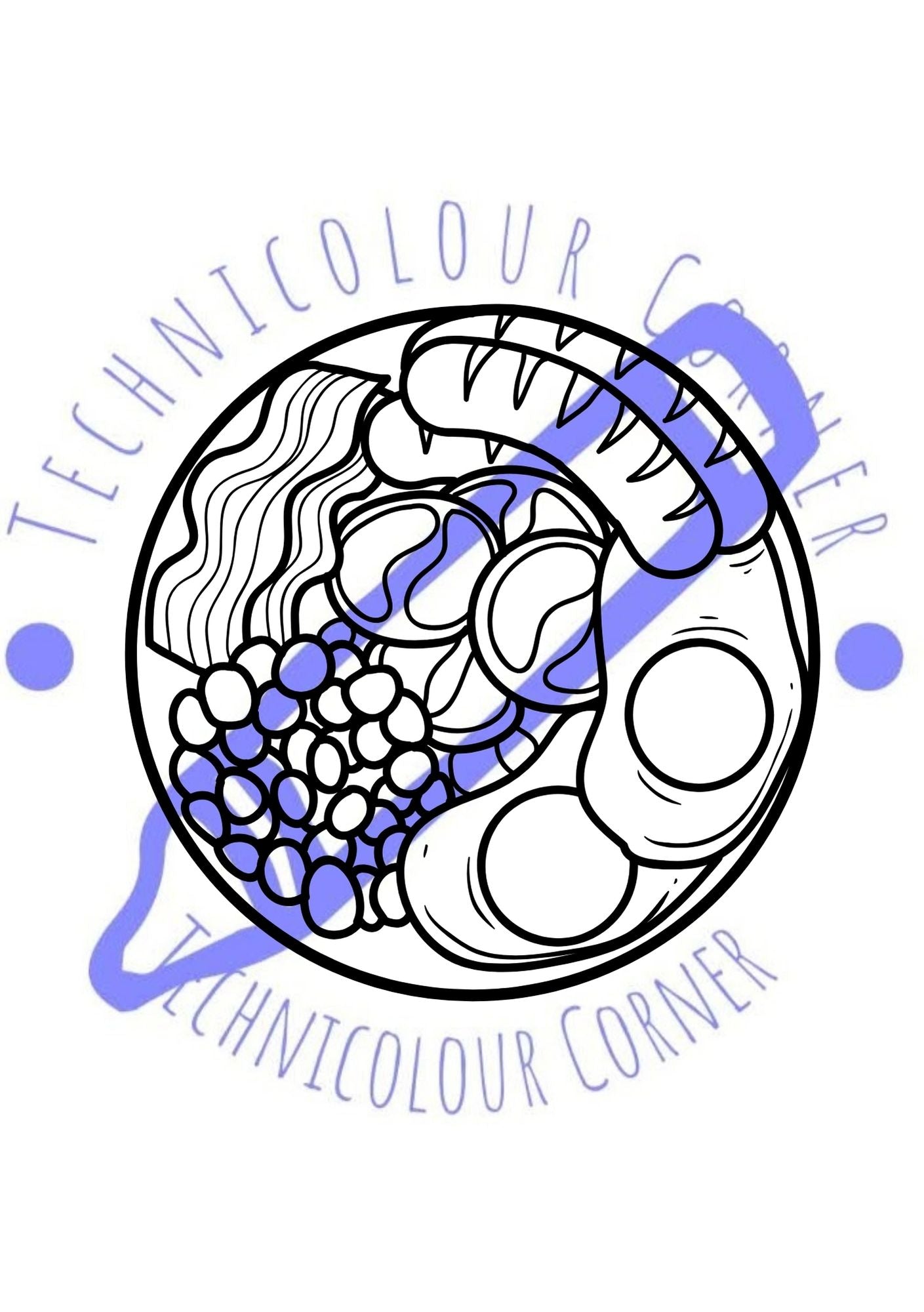 a full english breakfast colouring page