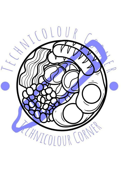 a full english breakfast colouring page