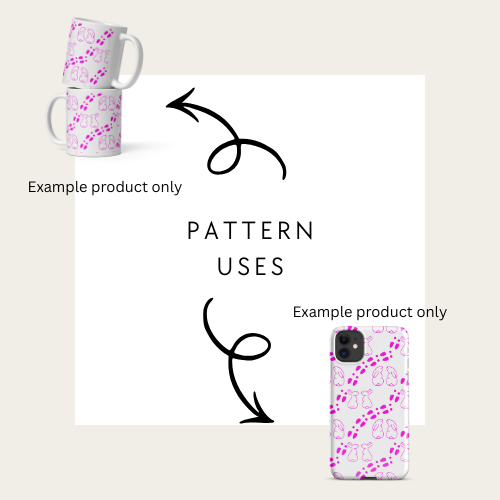 Pink Bunny Prints Seamless Pattern