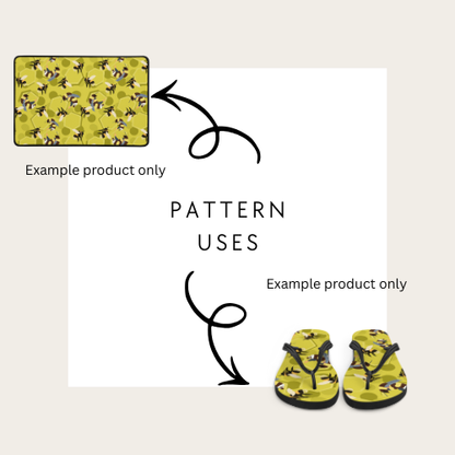 bee Pattern application on a product with example products shown.