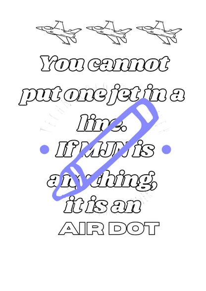 a colouring page of a quote from radio show cabin pressure