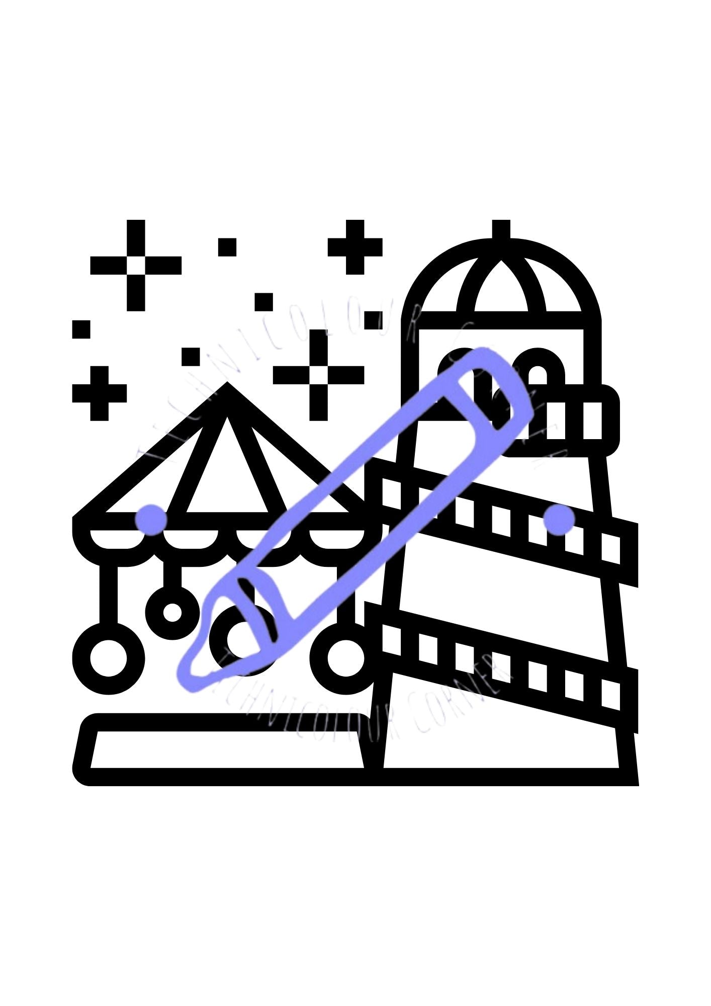 colouring page of a fairground