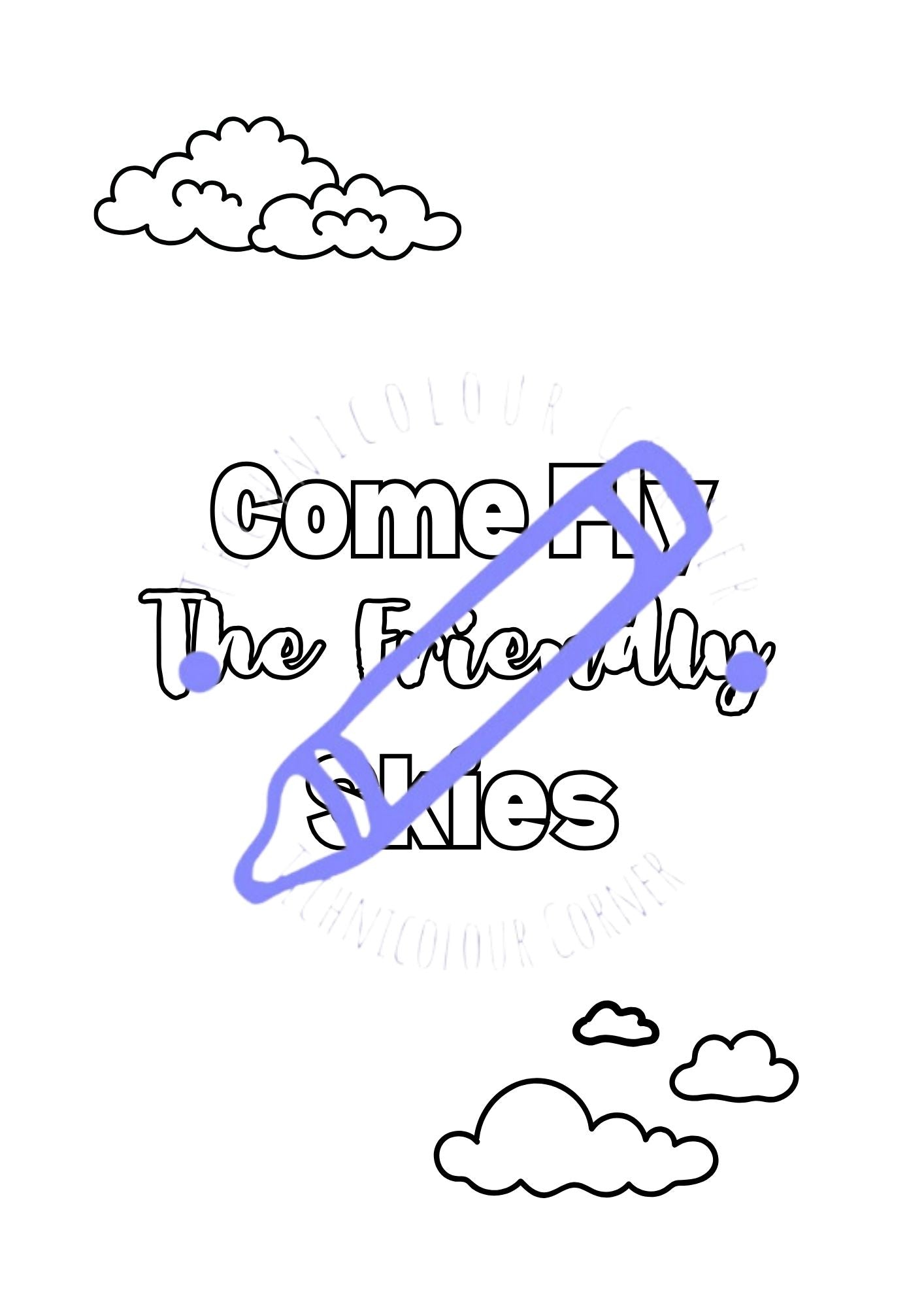 a colouring page of quotes from cabin pressure