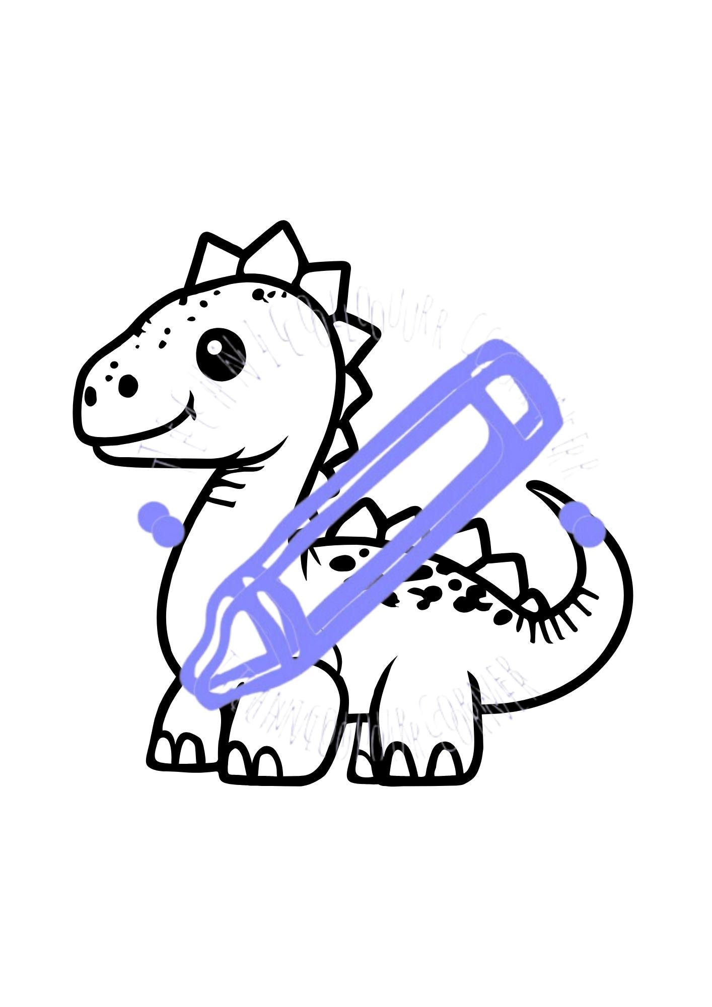 a single dinosaur colouring page