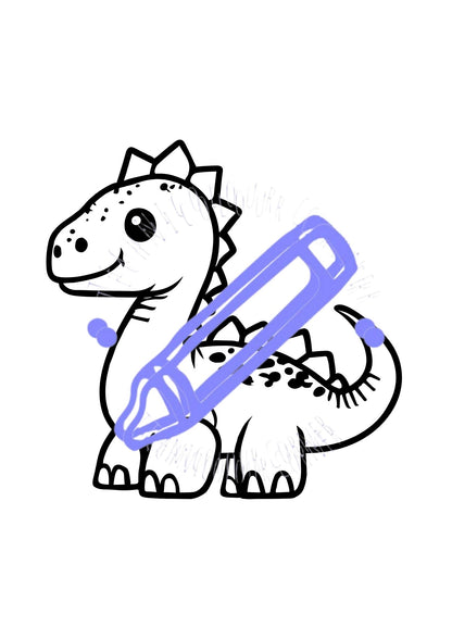 a single dinosaur colouring page