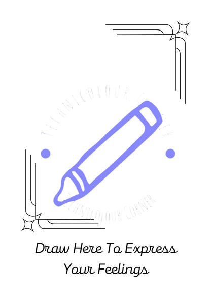 a page to draw on an express feelings