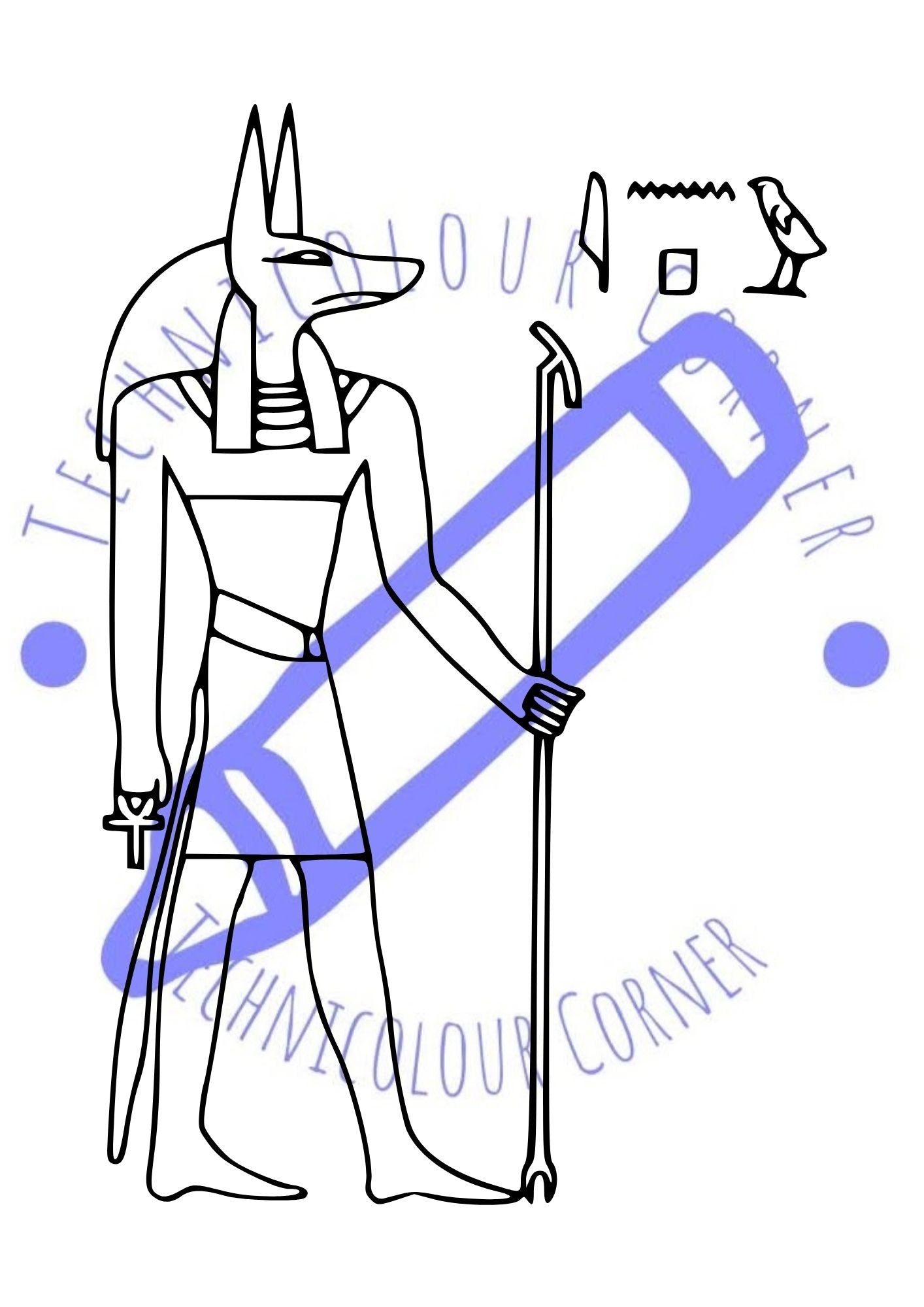 colouring page of an egyptian god