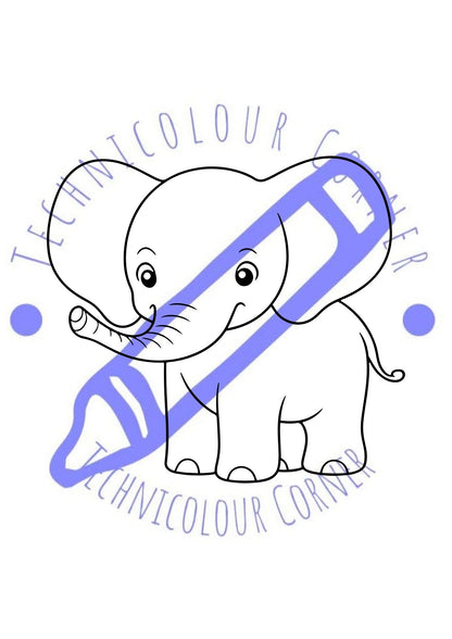 elephant colouring page