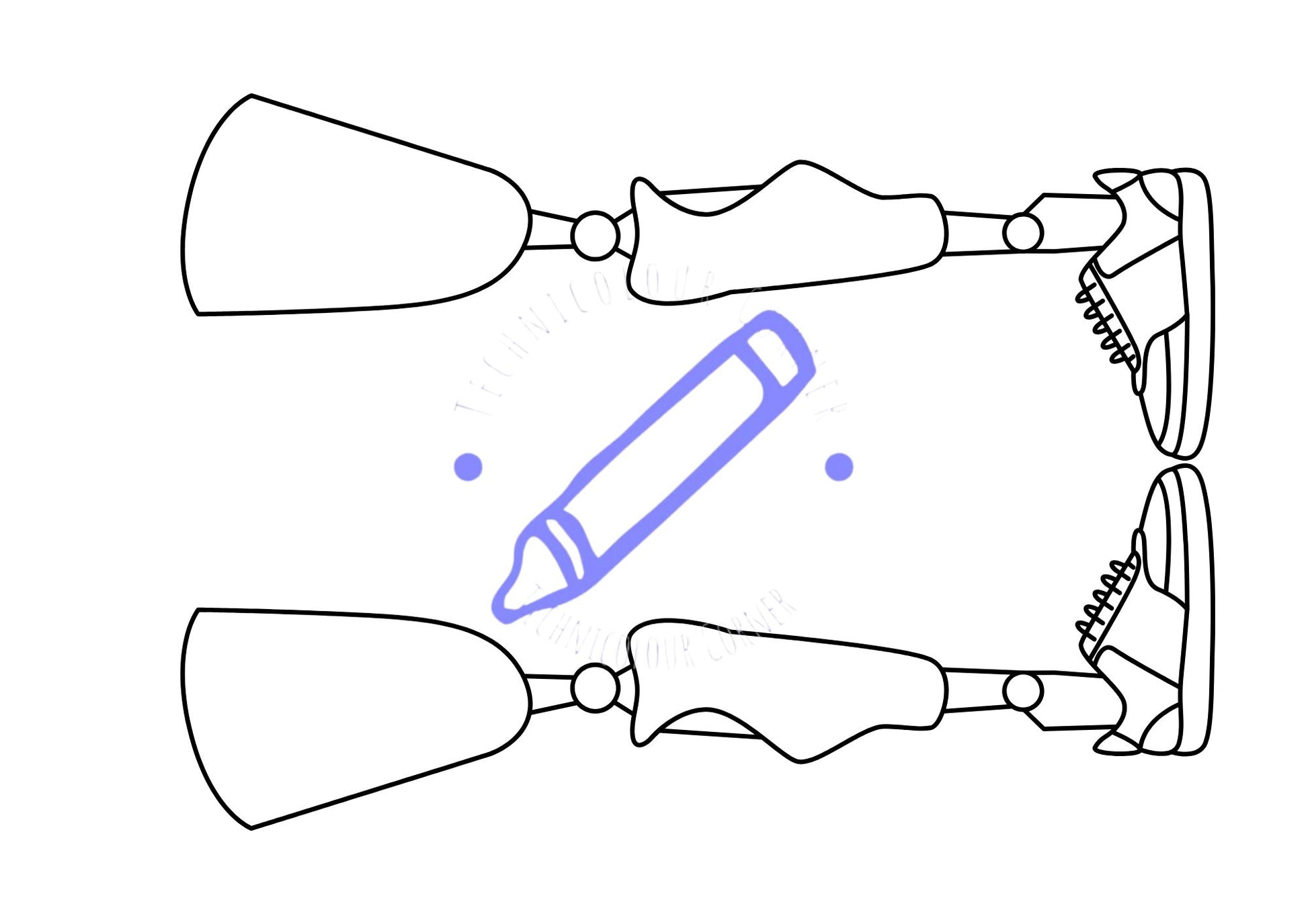 a pair of fake legs in a colouring page