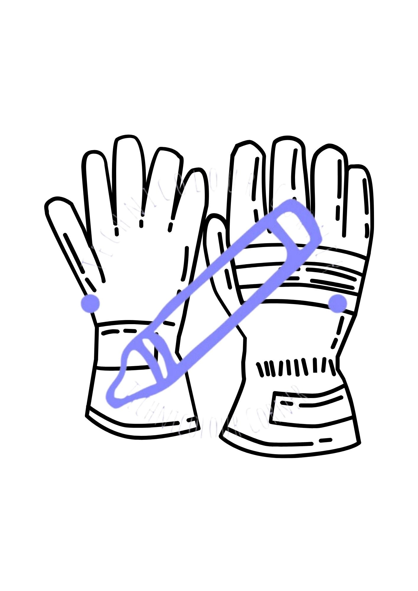 a pair of gloves as a colouring page