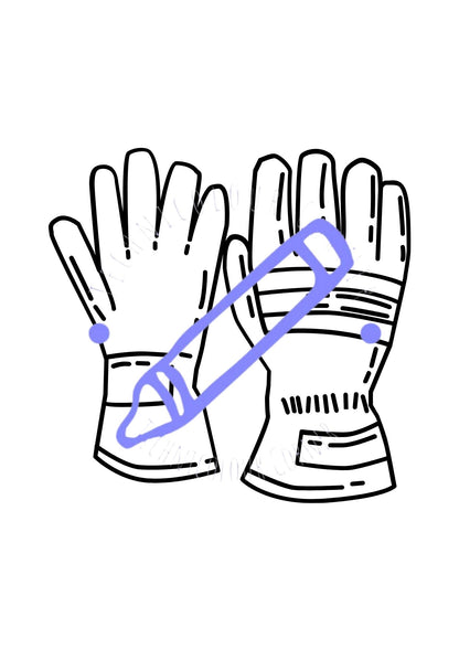 a pair of gloves as a colouring page