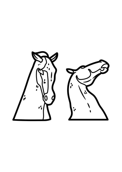 Colouring page of the falkirk kelpies 
