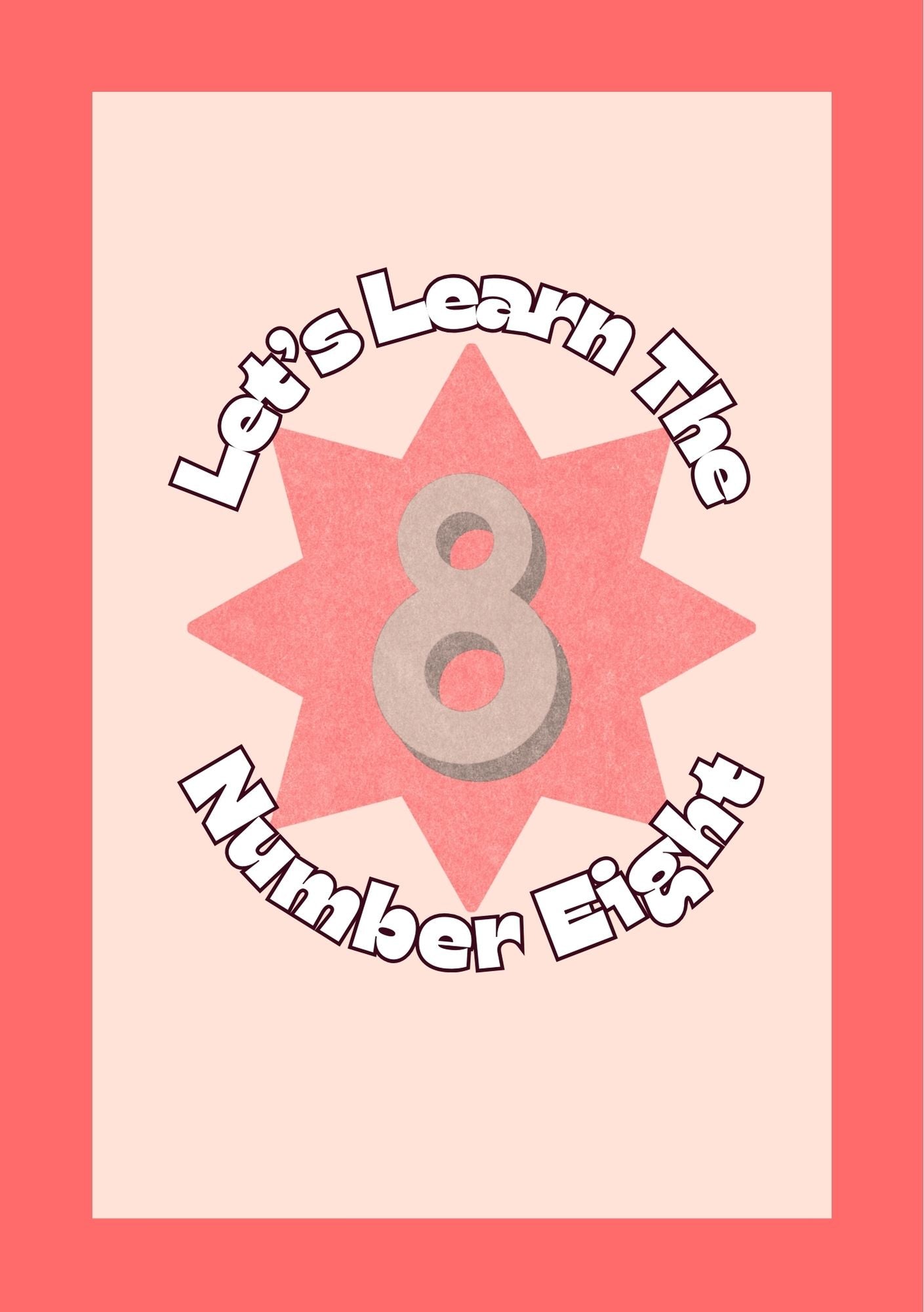 a pink digital download activity book about learning the number 8
