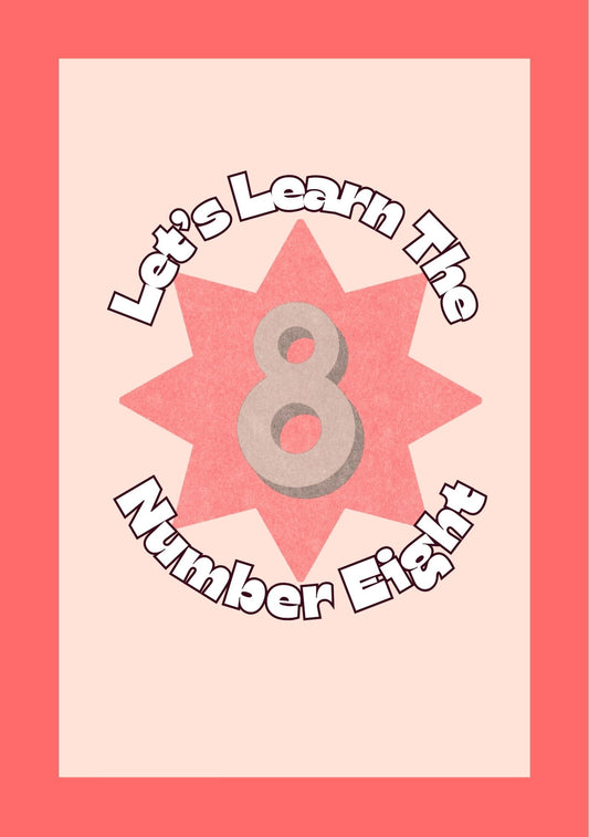 a pink digital download activity book about learning the number 8