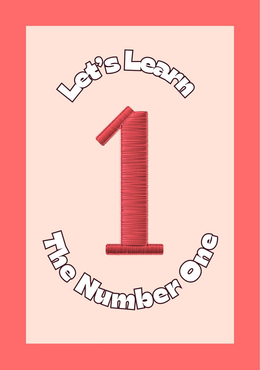 Educational book with a red number '1' and text on a pink background