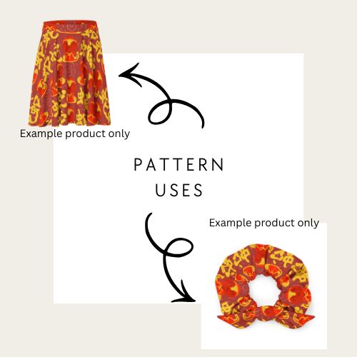 Examples of how to use the hand drawn seamless file from technicolour corner showing how to use the year of the snake lunar new year seamless file