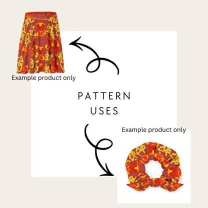 Examples of how to use the hand drawn seamless file from technicolour corner showing how to use the year of the snake lunar new year seamless file