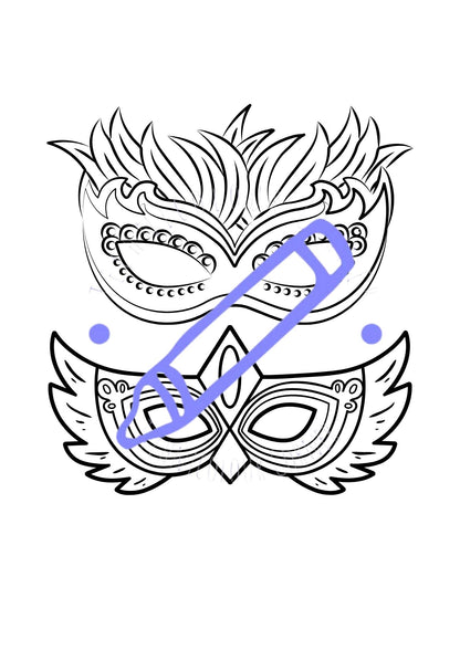 a pair of masquerade masks colouring pages
