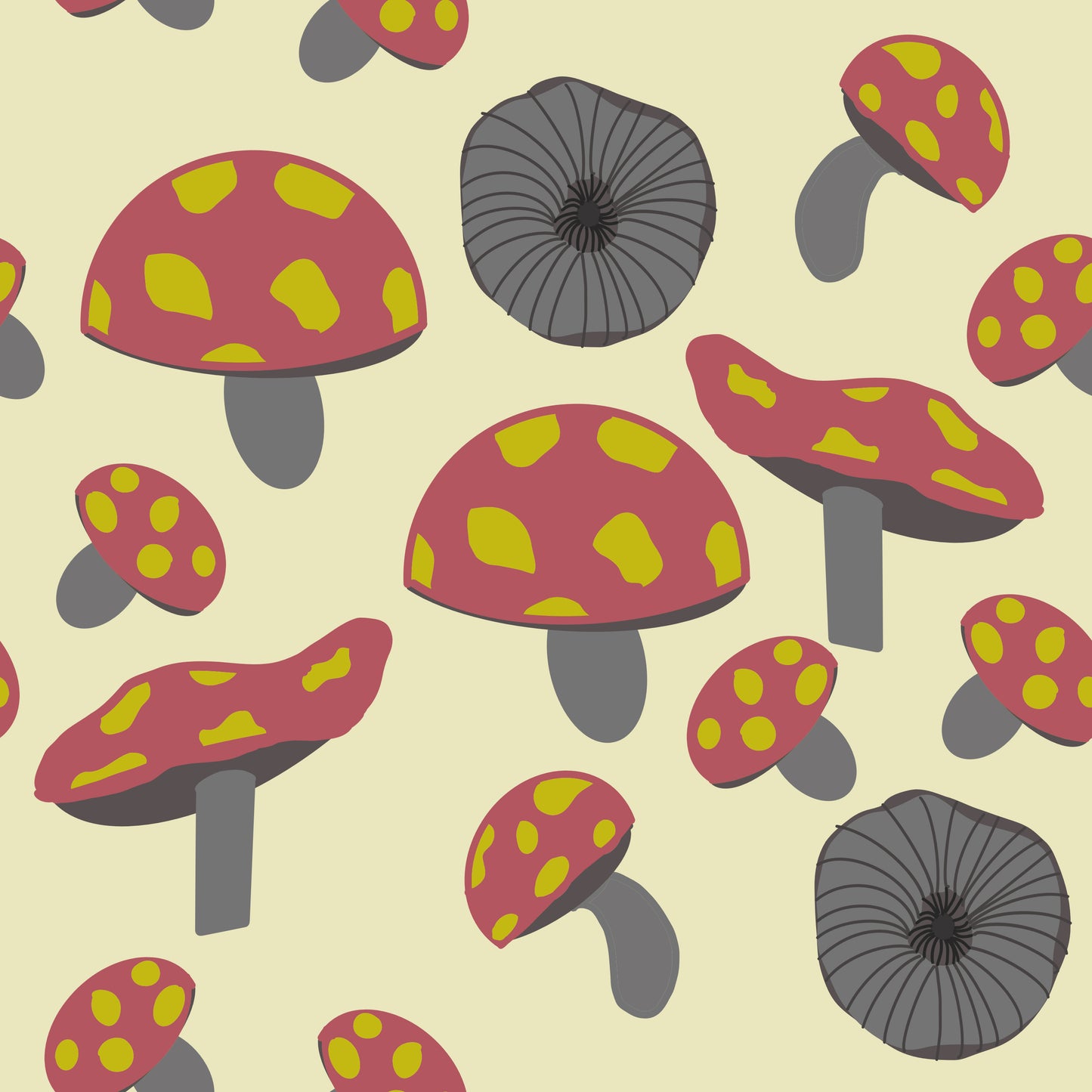 Red and Yellow Mushroom Seamless File