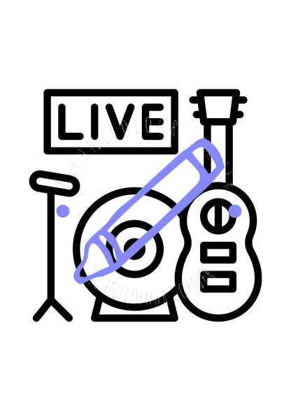 a colouring page of a band