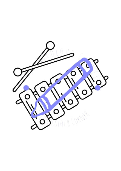a colouring page of a musical instrument 