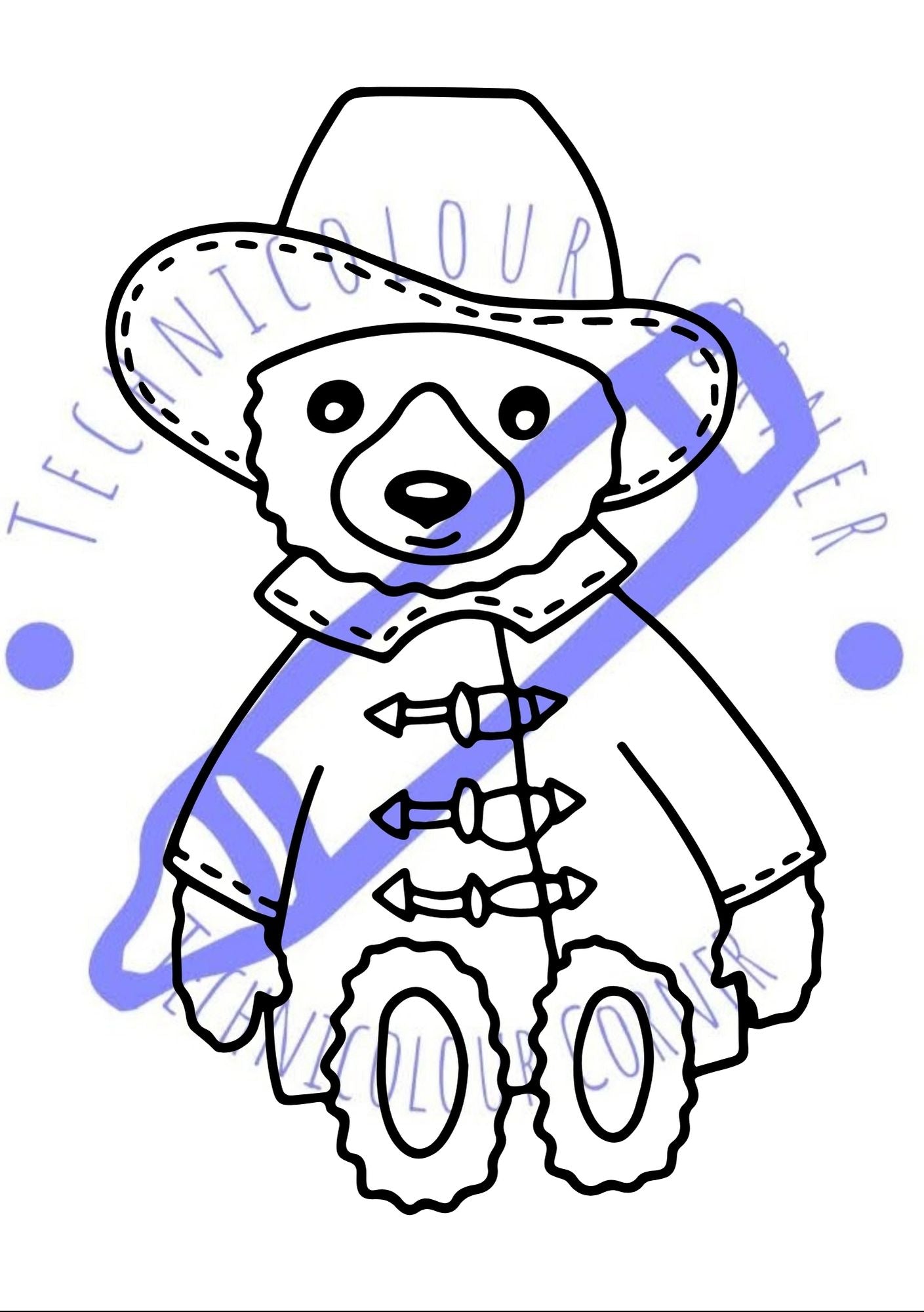 paddington teddy bear colouring page