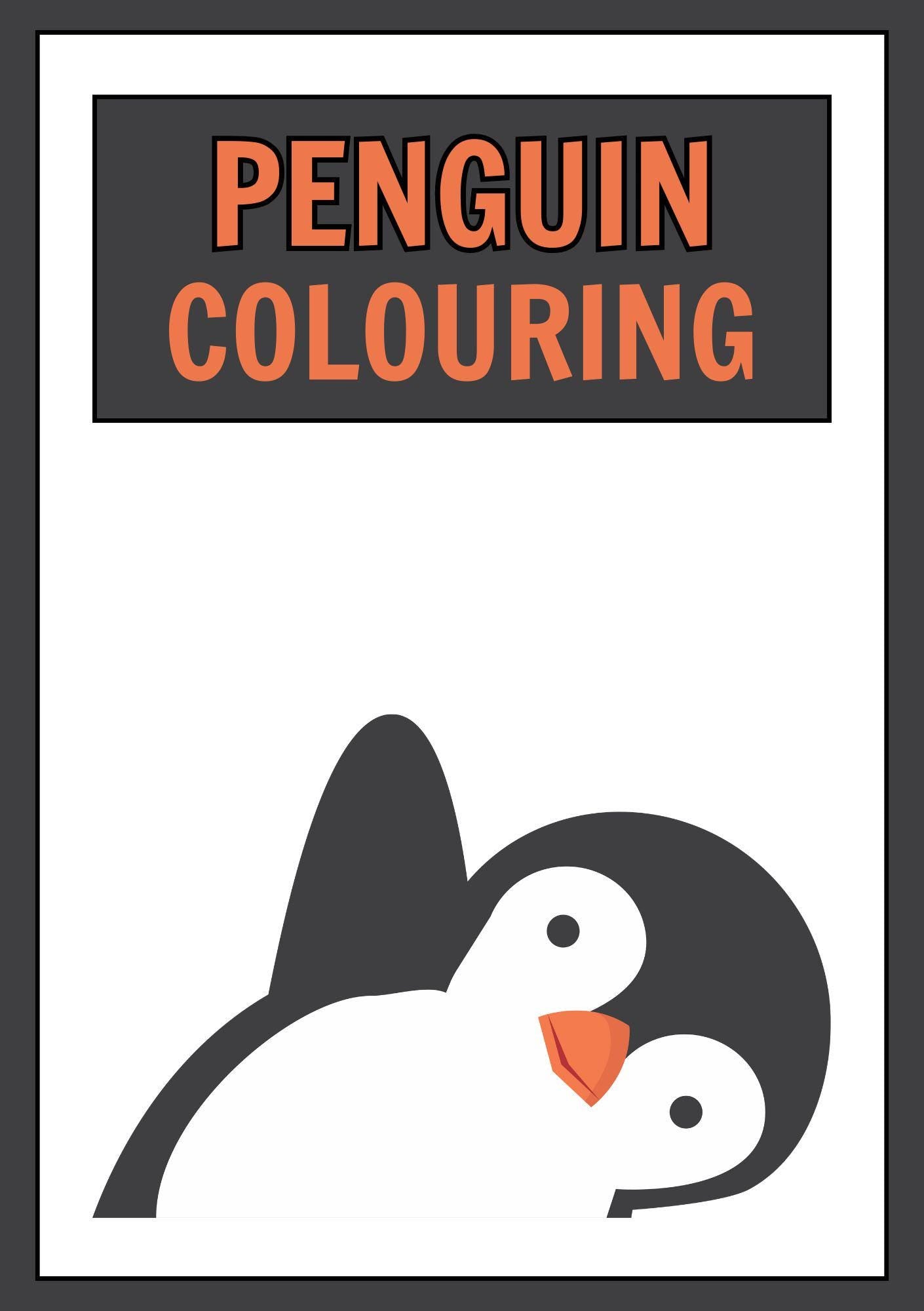 Cover of the 'Penguin Digital Colouring Book' featuring a playful cartoon penguin design.