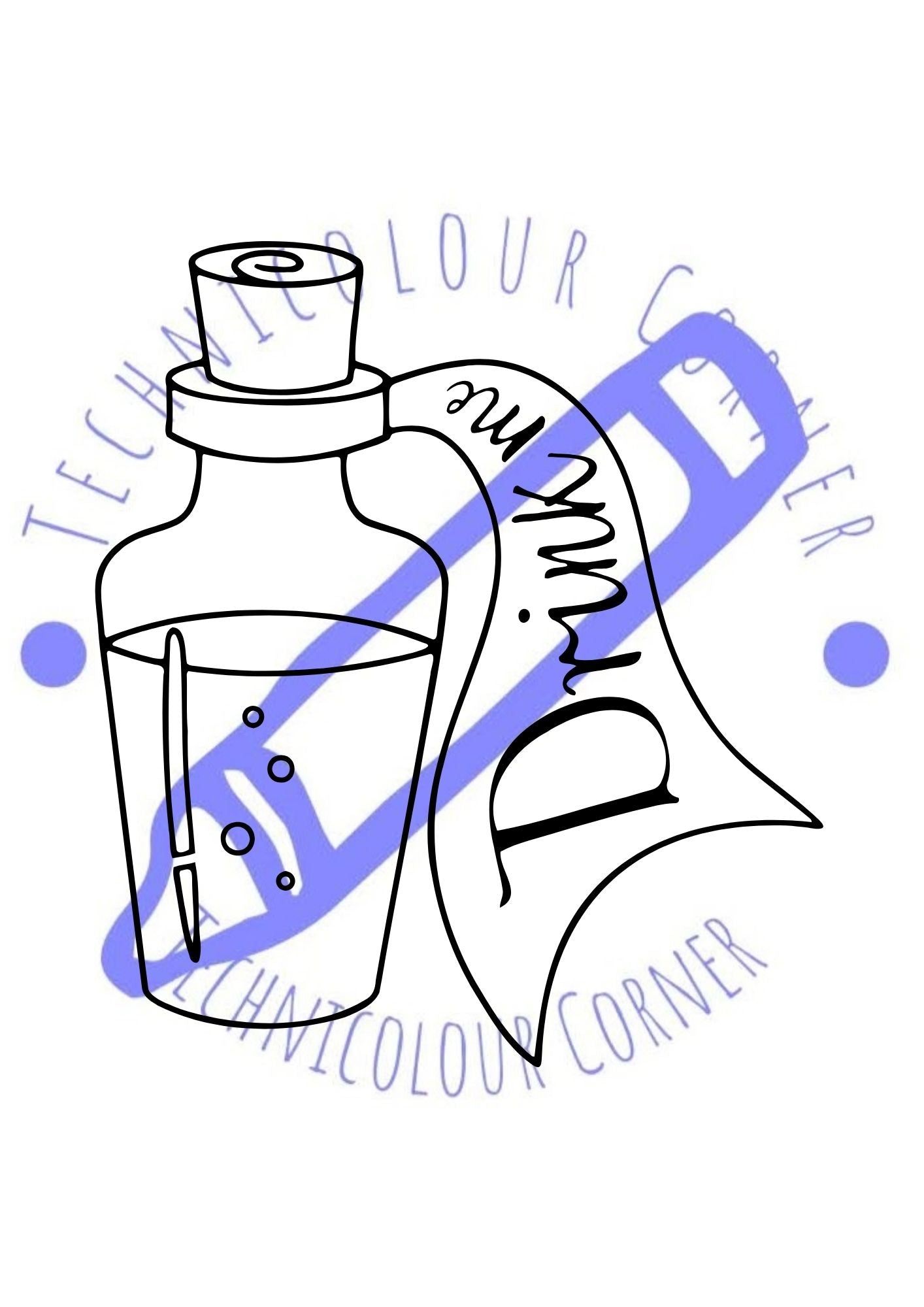 drink me potion from alice in wonderland colouring page