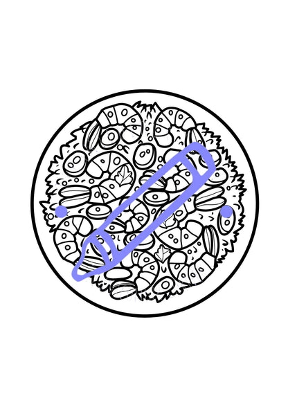 Prawn Salad Meal Colouring Page