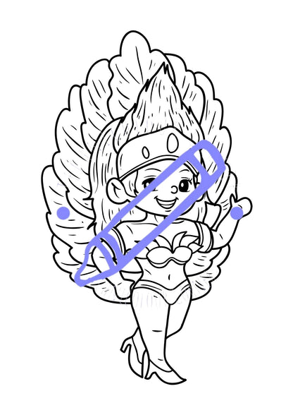 rio carnival dancer colouring page