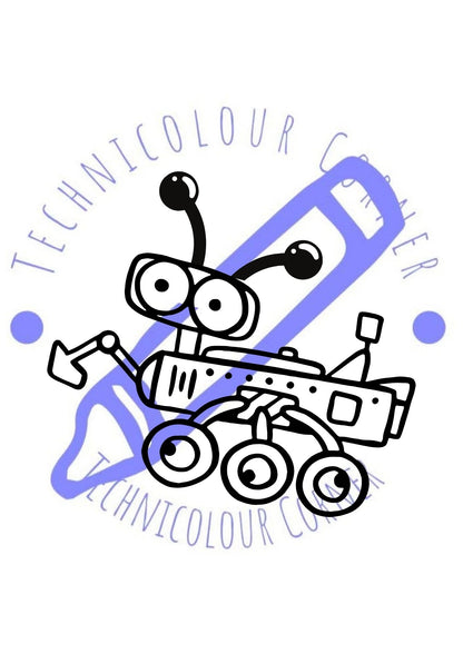 little robot colouring page