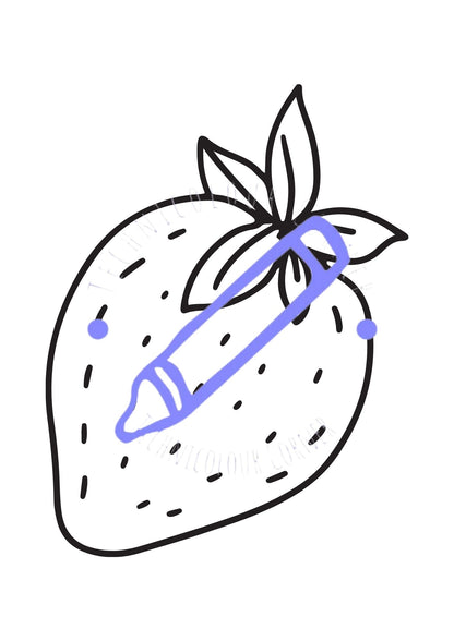 a colouring page of a strawberry